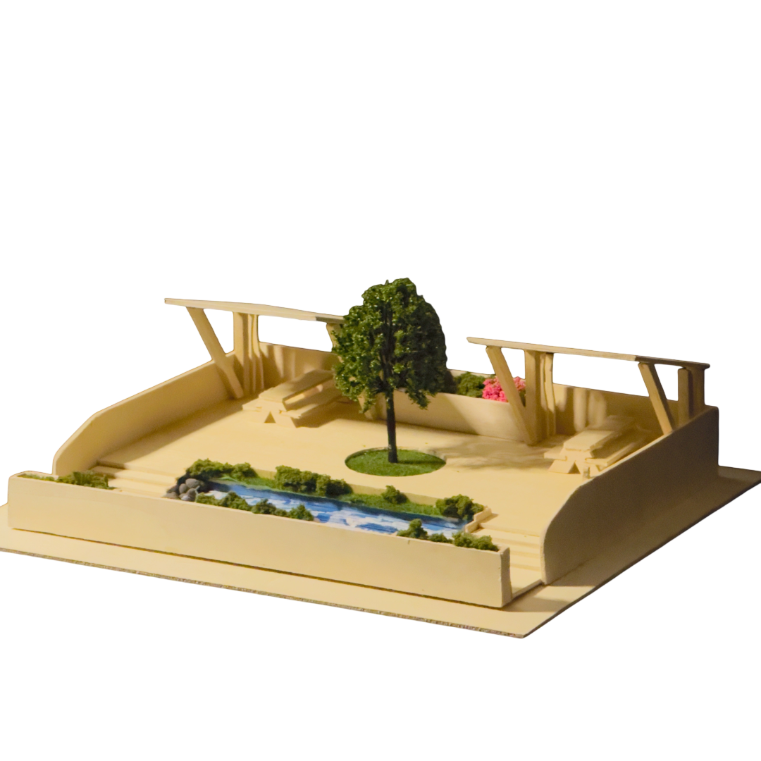 River Ripple Pavilion — interior corner view